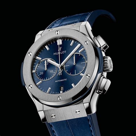 hublot blue chronograph titanium 45mm used